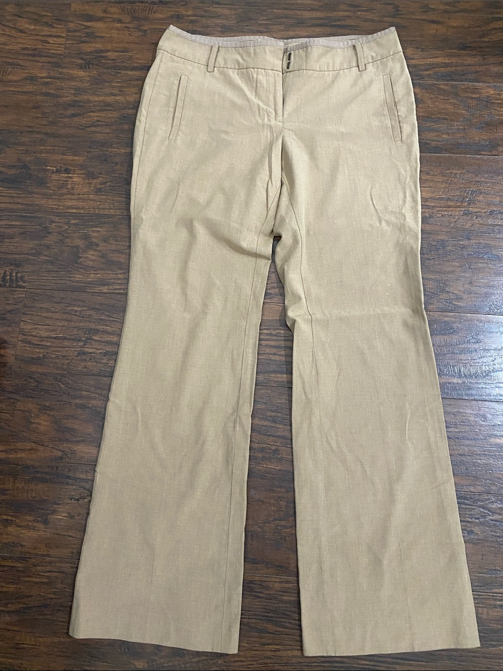 LOFT Tan Boot Cut Dress Pants